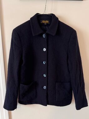 Brooks Brothers Navy Wool Button-Front Blazer Jacket